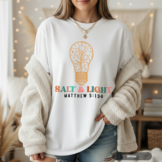 Salt & Light Matthew 5:13-16 T-Shirt | Christian Faith Scripture Tee